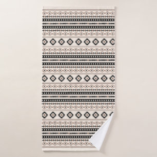Aztec Brown Crème Noire Motifs Mixtes Motif Rpt
