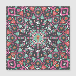 Aztec géométrique : Motif circulaire coloré