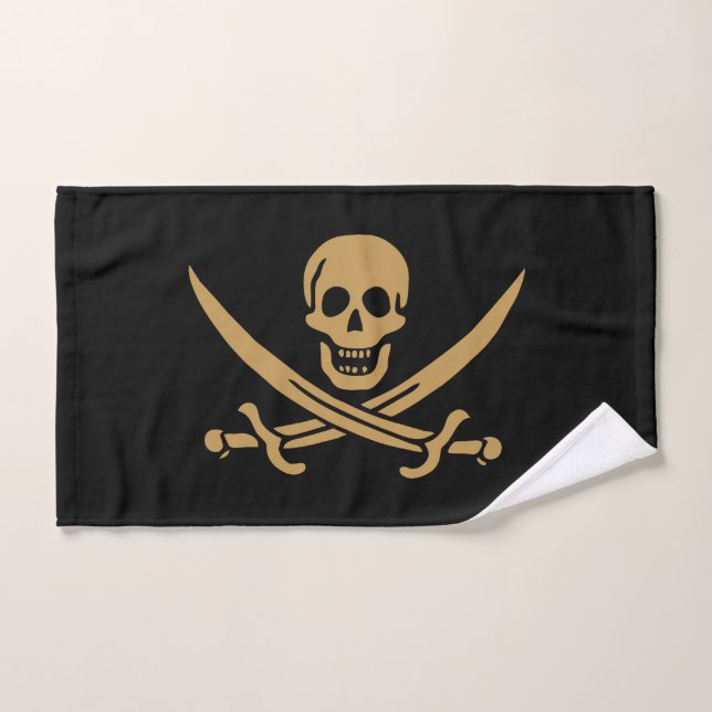 Aztec Gold Crâne et cutlass Pirate Calico Jack (Serviette à main)
