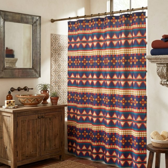 Aztec Oasis | Rideau de douche tribal audacieux (Créateur téléchargé)