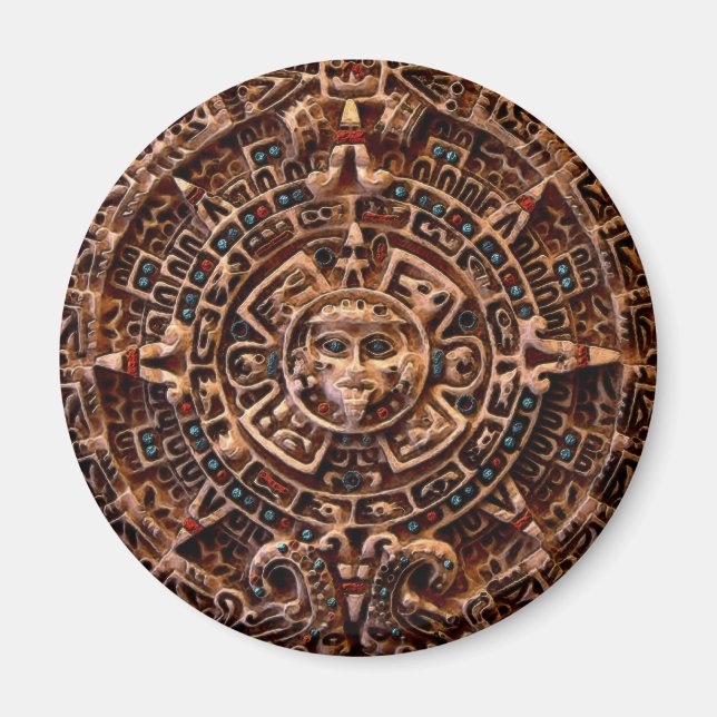 "AZTEC SUN CALENDAR" Magnets d'art (Devant)