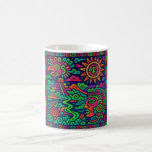 Aztec Sunrise - Neon Mayan Mug