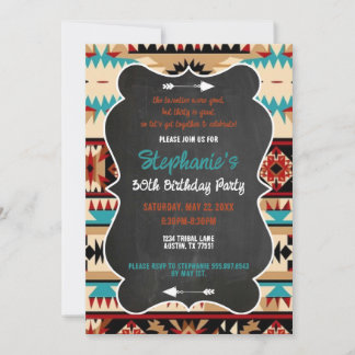 Aztec Tribal 30e anniversaire Invitation