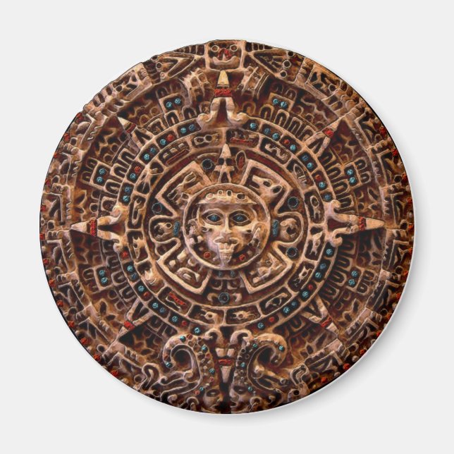 "AZTECA" Maya Sun Calendar Magnet (Devant)