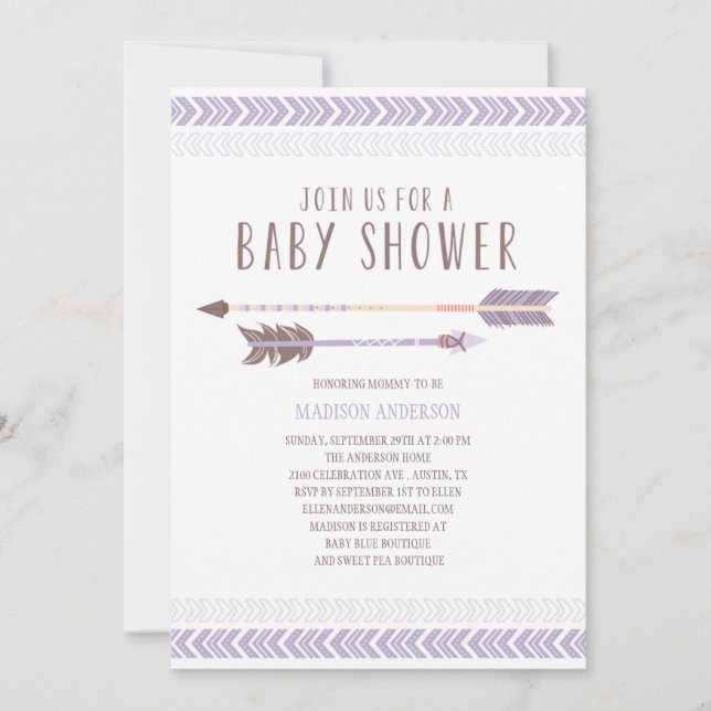 Aztèque| Invitation Baby shower (Devant)