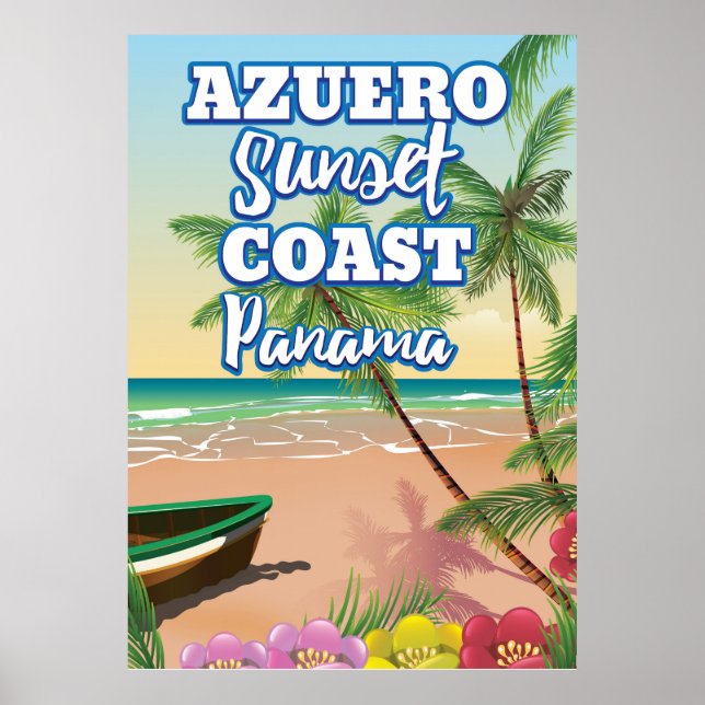 Azuero Sunset Coast Panama affiche de voyage de pl (Devant)