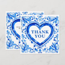 💙Azulejo Carreau Cœur Merci