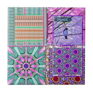 Azulejos Carreaux géométriques avec Oiseau de Paix