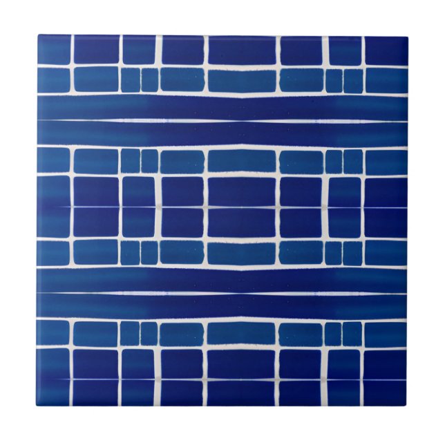 Azulejos indigo carreaux art géométrique (Devant)