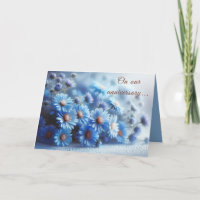 Azure Aster Flowers Collection - Carte Anniversair
