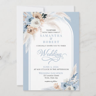 Azure & Gold Harmony Faire-part de mariage