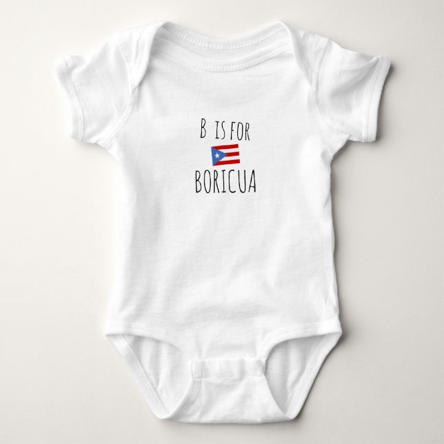 B comme Boricua Baby | Body pour Porto Rico (Devant)