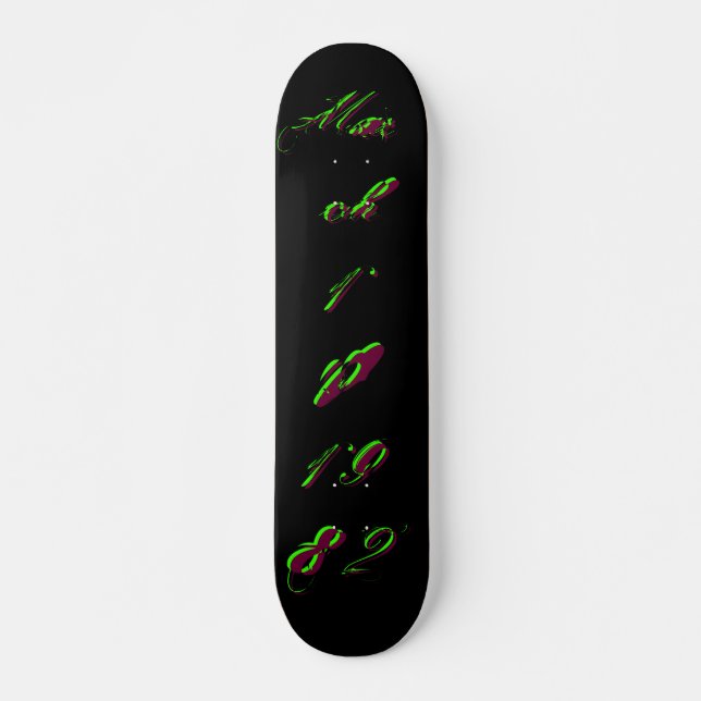 "B-Day" 10 mars 1982 - Skateboard - Personnalisabl (Devant)