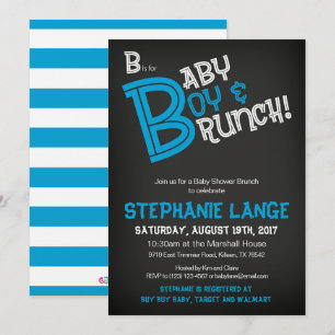 B est pour Baby Boy Baby shower Invitation Card