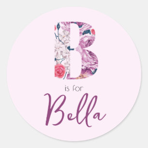 B est pour Bella Stickers Baby Girl Pink Name Reve