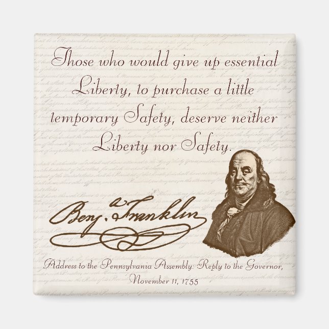 B. Franklin : Liberté et Sécurité - Magnet #1 (Devant)