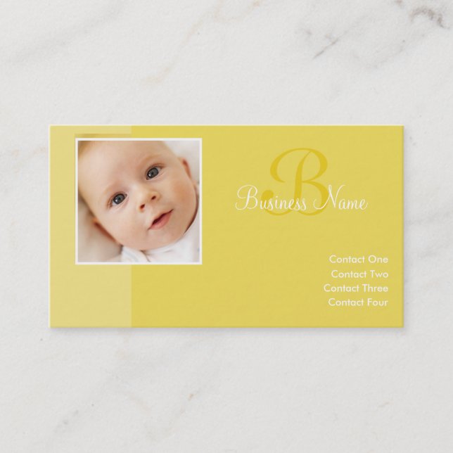 B pour Baby Yellow Cartes de visite (Devant)