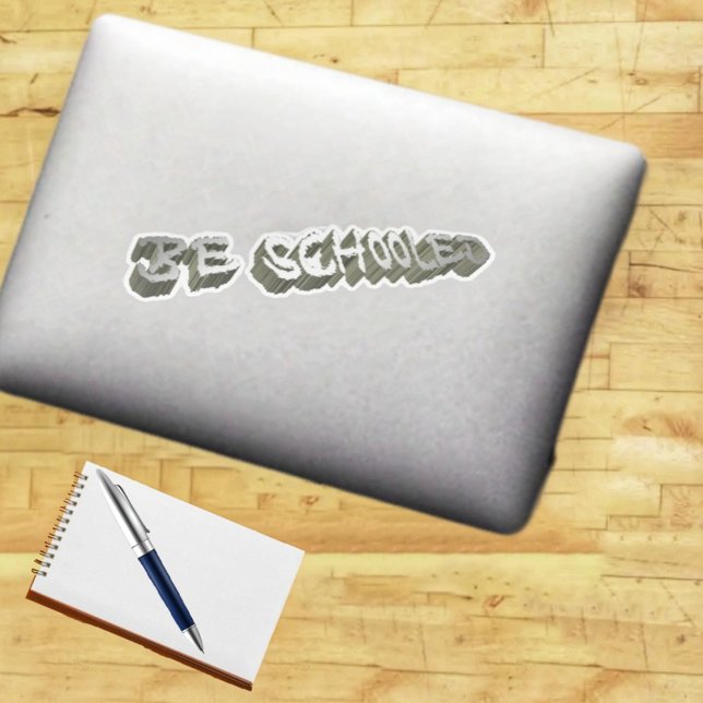 B. Sticker Grey-Wht Scolé (These vinyl stickers stand out, to get the message across!)