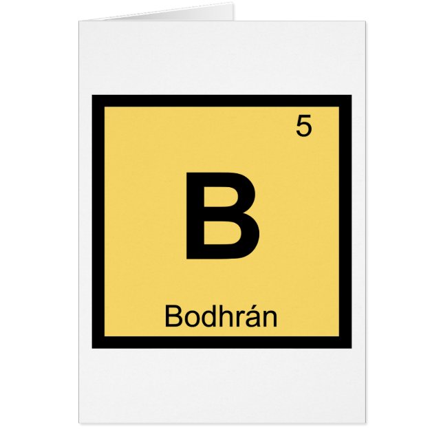 B - Symbole de tableau périodique de la chimie de  (Devant)