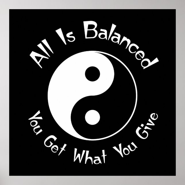 B & W Balance Yin Yang Poster (Devant)