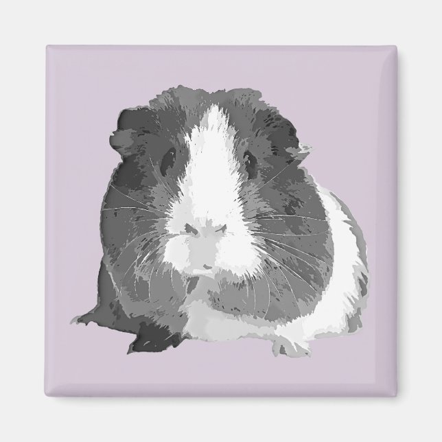 B&W 'Betty Guinea Pig Fridge Magnet (Devant)