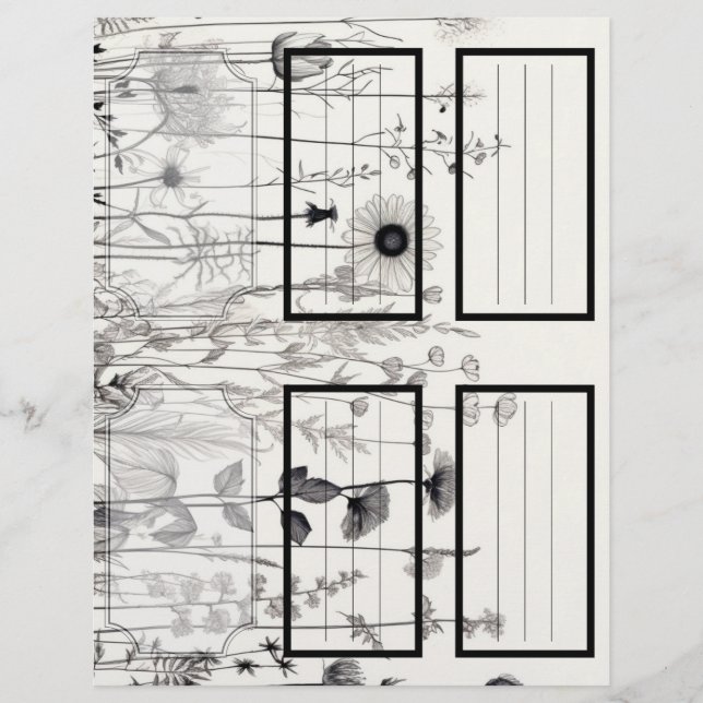 B&W Fleurs sauvages Suzy's Garden 5 Blank personna (Devant)