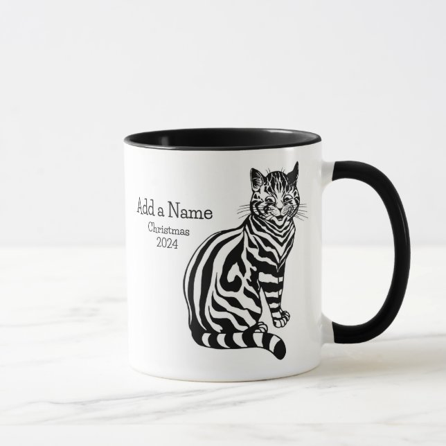 B&W Illustration & Texte 2 ・ Louis Wain ・ Mug (Droite)