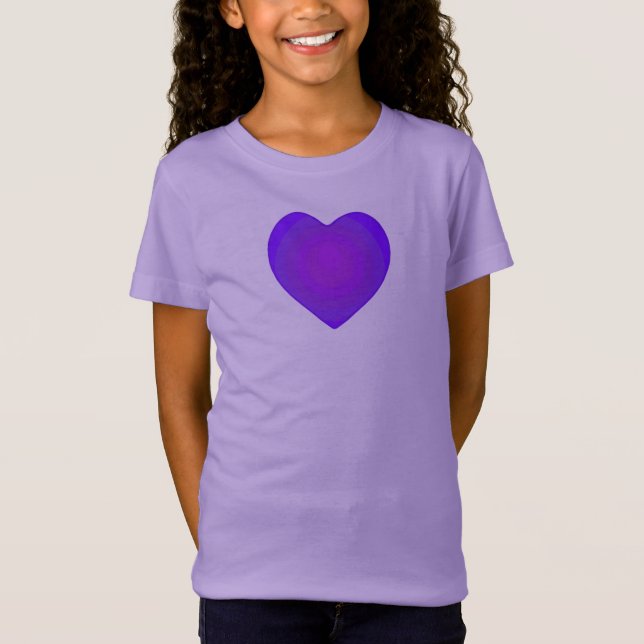 B&W Purple Hearts Beating T-Shirt (Devant)