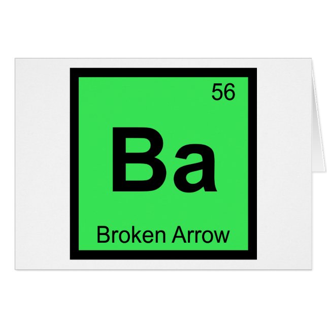 Ba - Arrow brisée Oklahoma Symbole de chimie (Devant horizontal)