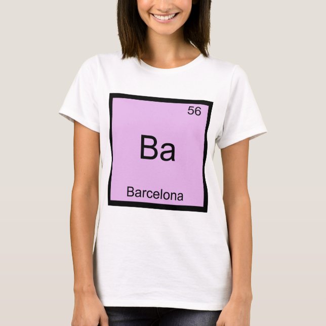 Ba - Barcelone T-shirt symbole d'élément de chimie (Devant)