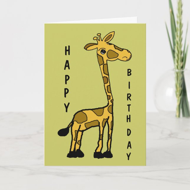 BA - Carte d'anniversaire de la Giraffe drôle (Devant)