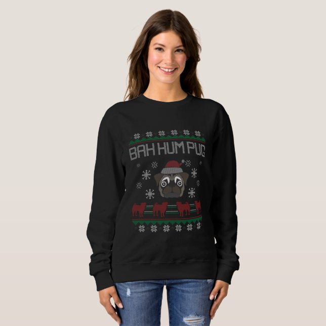 Ba Ham Carlin Pugly Noël Vilain Sweat de Noël (Devant entier)