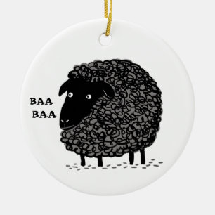 Baa Baa Black Sheep Cute Custom Holiday Ornement