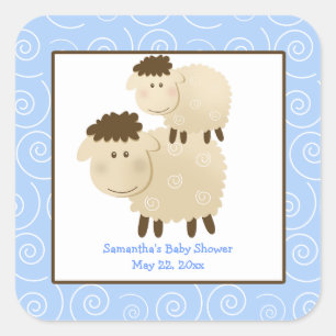 Baa Baa Mouton Bleu CARRÉ Favoriser Sticker