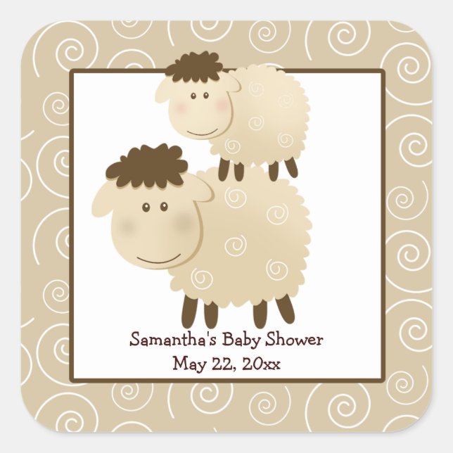 Baa Baa Mouton CARRÉ neutre Favoriser Sticker (Devant)