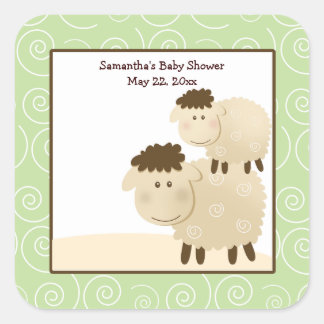Baa Baa Mouton Neutre Vert CARRÉ Favoriser Sticker