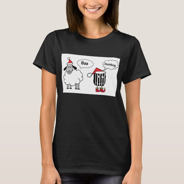 Baa Humbug Funny Festive T-shirt (Devant)