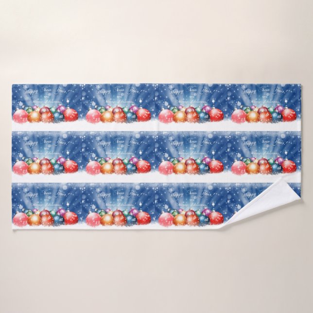 Babioles de bonne année et de Joyeux Noël (Serviette de bain)