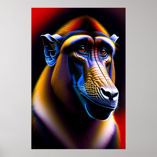 Baboon - Impression d'art en toile (Devant)