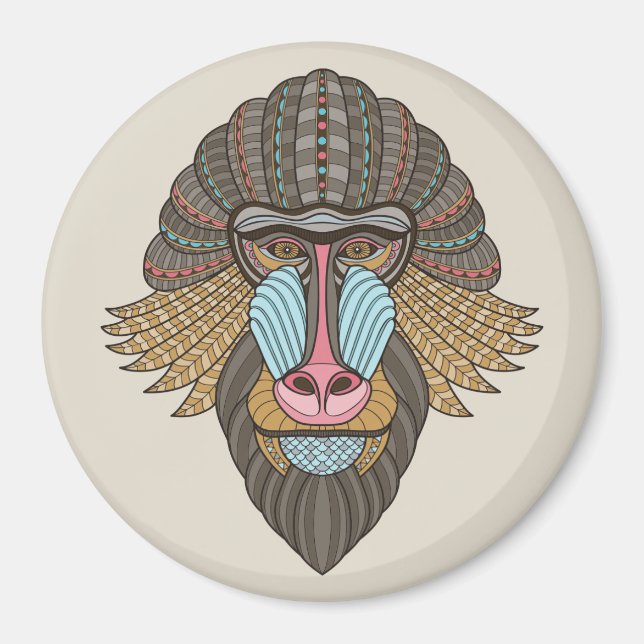Baboon Magnet illustré (Devant)