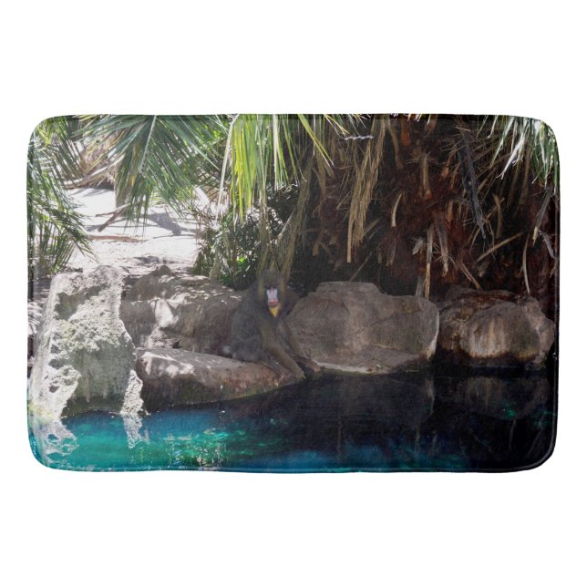 Babouin au Paradis, Tapis de Bain en mousse à mémo (Devant)