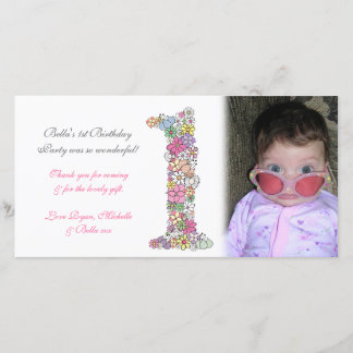 Baby 1er anniversaire Merci Carte photo