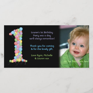Baby 1er anniversaire Merci Carte photo