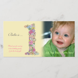 Baby 1er anniversaire Merci Carte photo