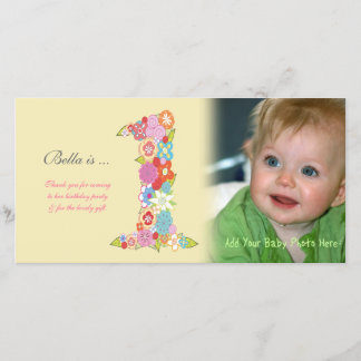 Baby 1er anniversaire Merci Carte photo