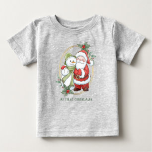 Baby 1er Noël Père Noël Snowman Rudolph T-Shirt