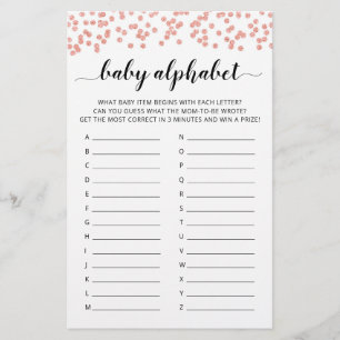 Baby ABC jeu Baby shower partie Alphabet jeu