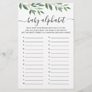 Baby ABC jeu Baby shower partie Alphabet jeu
