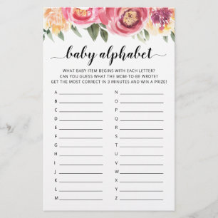 Baby ABC jeu Baby shower partie Alphabet jeu