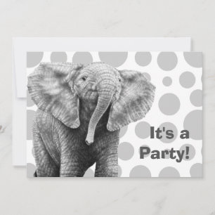 Baby African Elephant Spots Fête Invitation